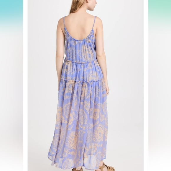 RARE!! Free People,Julianna,Maxi Dress W/ Pockets,In Color Bluebell,Size Large - Picture 5 of 7